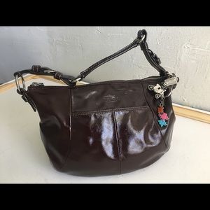 COACH Soho Dark Plum Leather Hipster Ergo Hobo Bag
